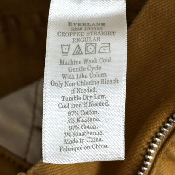 EVERLANE Cropped Straight Pants 4 Reg High Rise Golden Brown Casual B4 - Picture 6 of 7